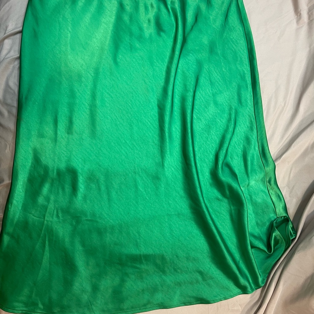 Ava & Viv Green Skirt with Striped Waistband